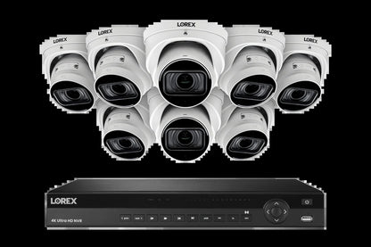 Lorex 4K (16 Camera Capable) 4TB Wired NVR System with Nocturnal 3 Smart IP Dome Cameras with Listen-In Audio and Motorized Varifocal Lenses
