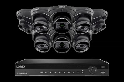 Lorex 4K (16 Camera Capable) 4TB Wired NVR System with Nocturnal 3 Smart IP Dome Cameras with Listen-In Audio and Motorized Varifocal Lenses