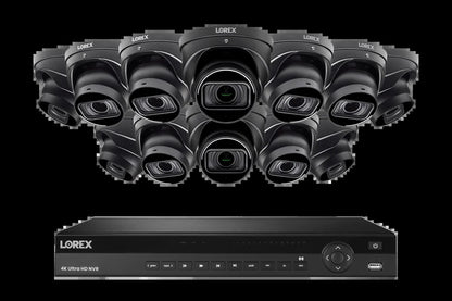 Lorex 4K (16 Camera Capable) 4TB Wired NVR System with Nocturnal 3 Smart IP Dome Cameras with Listen-In Audio and Motorized Varifocal Lenses